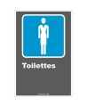 French CDN women "Toilette" sign in various sizes, shapes, materials & languages + optional features