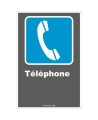 French CDN "Telephone" sign in various sizes, shapes, materials & languages + optional features