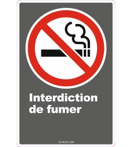 Affiche CDN «Interdiction de fumer» de langue française : formats variés, matériaux divers, d’autres langues & options