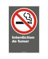 Affiche CDN «Interdiction de fumer» de langue française : formats variés, matériaux divers, d’autres langues & options