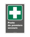 Affiche CDN «Poste de premiers secours» en français, formats & matériaux divers, d’autres langues & éléments optionnels