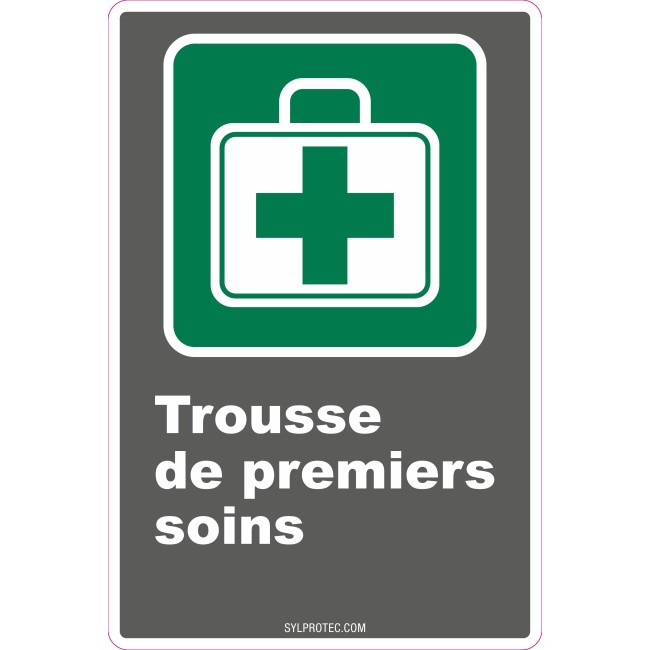 Affiche CDN «Trousse de premiers soins» en français, formats & matériaux divers, d’autres langues & éléments optionnels