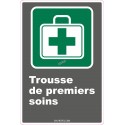 French CDN "First Aid Kit" sign in various sizes, shapes, materials & languages + optional features