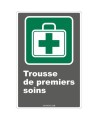 French CDN "First Aid Kit" sign in various sizes, shapes, materials & languages + optional features