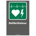 French CDN "Defibrillator" sign in various sizes, shapes, materials & languages + optional features