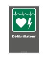 French CDN "Defibrillator" sign in various sizes, shapes, materials & languages + optional features