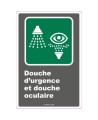 Affiche CDN «Douche d’urgence et oculaire» en français, formats & matériaux divers, d’autres langues & options