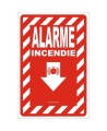 French emergency "Fire Alarm" sign in various sizes, shapes, materials & languages + optional features