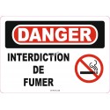 Affiche OSHA «Danger Interdiction de fumer» en français: langues, options, formats & matériaux variés