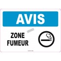 French OSHA “Notice Smoking Area” sign in various sizes, materials, languages & optional features