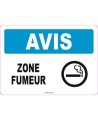 French OSHA “Notice Smoking Area” sign in various sizes, materials, languages & optional features