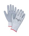 Zenith gray cut proof economy glove, HPPE 13 gauges knit coated with porous nitrile, sold by the pair, sizes 7 to 11