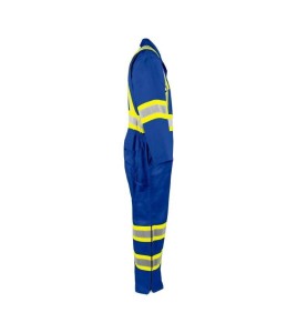 Terra blue, unlined coveralls with reflective stripes., sold individually