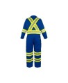 Terra blue, unlined coveralls with reflective stripes., sold individually