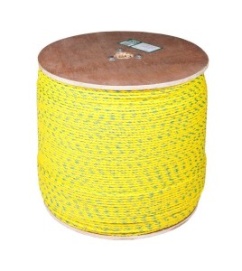 3-strand yellow industrial polypropylene rope, 1/4" diameter, 5000' long, Barry Boulerice A1PY014/50