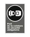 Affiche CDN « Port de la ceinture de sécurité obligatoire » en français: langues, formats & matériaux divers + options