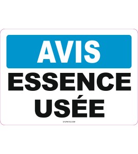 Affiche OSHA « Avis essence usée » en français: langues, formats & matériaux divers + options