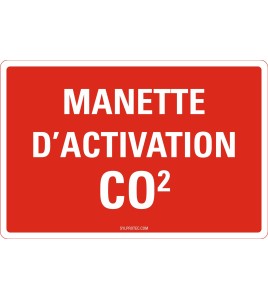 Affiche « Manette d’activation CO2 » en français: langues, formats & matériaux divers + options