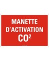 French sign " CO2 activation handle " sign: many sizes, shapes, materials & languages + optional features