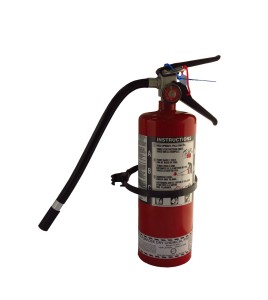 Fire extinguisher hose strap for 3/8 in diameter hose 5 lb