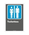 French CDN men and women "Toilette" sign in various sizes, shapes, materials & languages + optional features