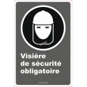 Affiche CDN «Visière de sécurité obligatoire» de langue française: langues, formats & matériaux divers + options