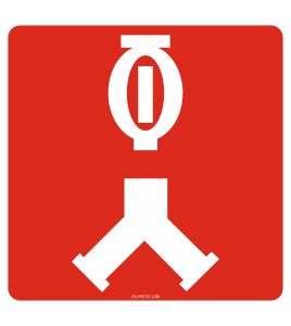 Aluminum sign for fire department automatic sprinkler connection (Siamese connection)