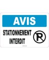 Affiche OSHA «Avis Stationnement interdit» en français: langues, option, formats & matériaux variés