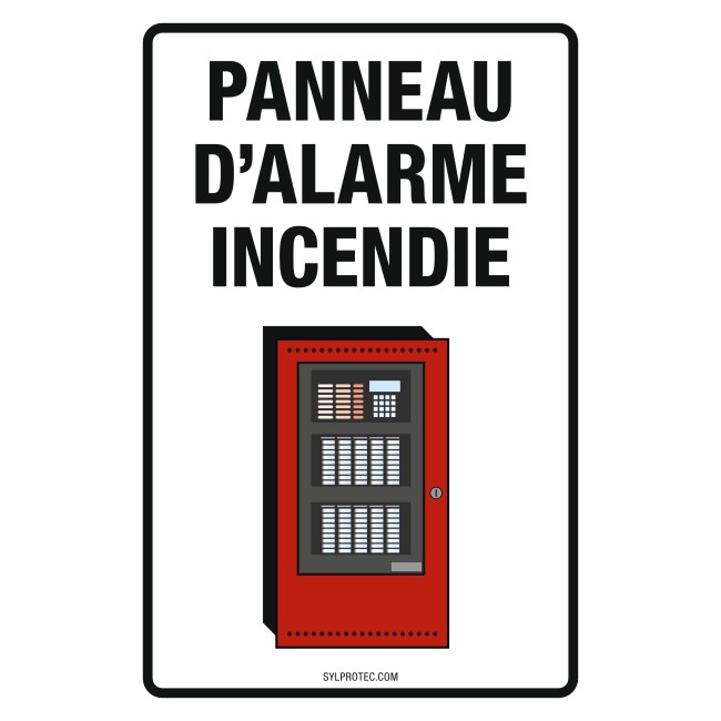 Affiche « Panneau d’alarme incendie » en français: langues, formats & matériaux divers + options