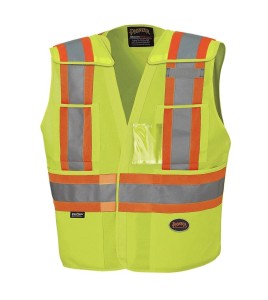 Veste de sécurité Pioneer jaune haute visibilité, classe 2, niveau 2, détachable, 5 poches, vendue à l’unité