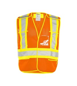 Economical high-visibility orange safety vest, one size class 2 level 2, without pockets