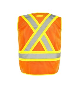 Veste de circulation orange fluo économique, taille unique classe 2 niveau 2, sans poches