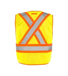 Veste de circulation orange fluo économique, taille unique classe 2 niveau 2, sans poches