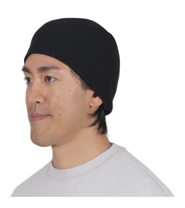 Acrylic beanie, black, one size fits all, made in China, sold individually