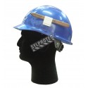 Adhesive pen clip for construction or hard helmets. White color, Sold individually