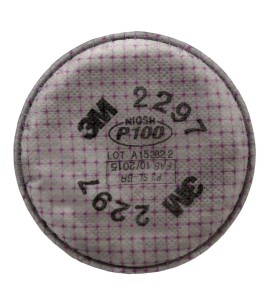 3M™ 2297 P100 filter with protection against harmful concentrations of organic vapors, sold by the pair