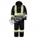 Terra low-visibility black cotton coverall with polyester lining, sold individually in sizes small (P) to - 5XL