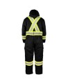 Terra low-visibility black cotton coverall with polyester lining, sold individually in sizes small (P) to - 5XL