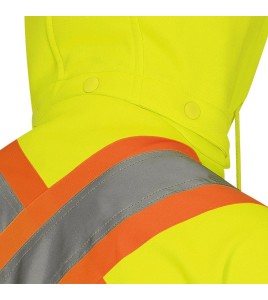 Women's orange Pioneer fleece hoodie made of high-visibility 10.5 oz polyester, sold individually