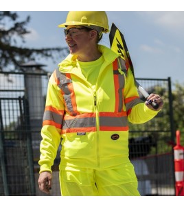 Kangourou Pioneer en polaire jaune fait de polyester 10.5 oz haute visibilité pour femme, vendu à l’unité