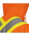 Women's orange Pioneer fleece hoodie made of high-visibility polyester, sold individually