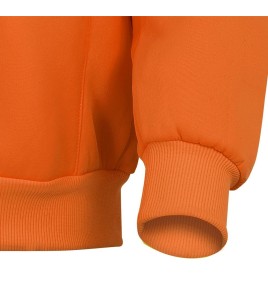 Men's orange Pioneer fleece hoodie made of 10.5 oz high-visibility polyester, sold individually