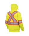 Men's orange Pioneer fleece hoodie 10.5 oz made of high-visibility polyester, sold individually