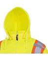 Men's orange Pioneer fleece hoodie 10.5 oz made of high-visibility polyester, sold individually