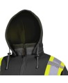 Men's Black Pioneer fleece hoodie made of high-visibility polyester 10.5 oz, sold individually