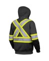 Men's Black Pioneer fleece hoodie made of high-visibility polyester 10.5 oz, sold individually