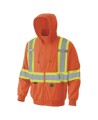 Men's orange Pioneer fleece hoodie made of high-visibility polyester 10.5 oz, sold individually