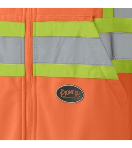 Kangourou Pioneer en polaire orange fait de polyester 7 oz haute visibilité pour homme, vendu à l’unité