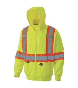 Kangourou Pioneer en polaire de polyester jaune 7 oz  haute-visibilité pour homme, vendu à l’unité