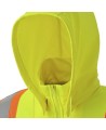 Men's yellow Pioneer fleece hoodie 7 oz made of high-visibility polyester, sold individually